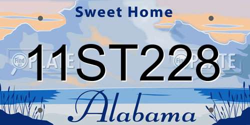 11ST228 Alabama License Plate