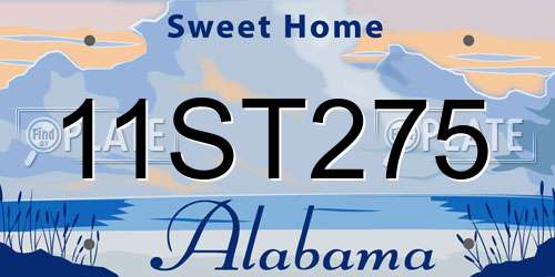 11ST275 Alabama License Plate