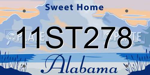 11ST278 Alabama License Plate