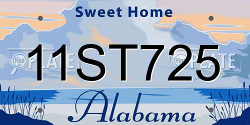 11ST725 Alabama License Plate