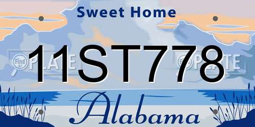 11ST778 Alabama License Plate