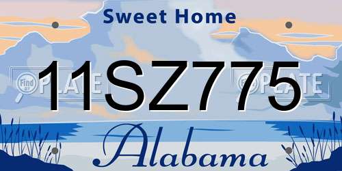 11SZ775 Alabama License Plate