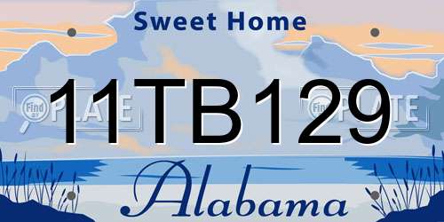 11TB129 Alabama License Plate