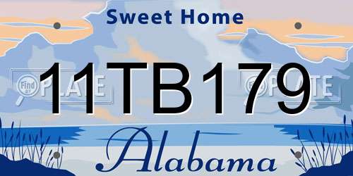 11TB179 Alabama License Plate
