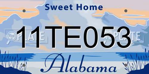 11TE053 Alabama License Plate