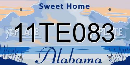 11TE083 Alabama License Plate