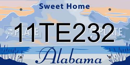 11TE232 Alabama License Plate