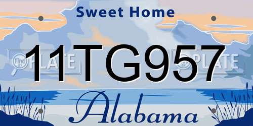 11TG957 Alabama License Plate