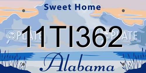 11TI362 Alabama License Plate