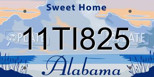 11TI825 Alabama License Plate