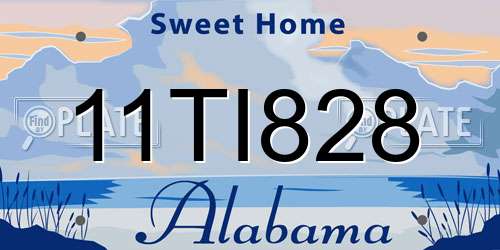 11TI828 Alabama License Plate