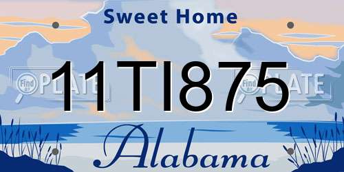 11TI875 Alabama License Plate