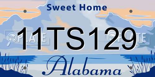11TS129 Alabama License Plate