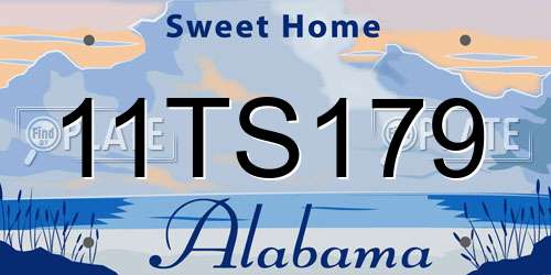 11TS179 Alabama License Plate