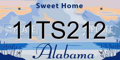 11TS212 Alabama License Plate