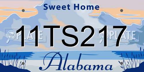 11TS217 Alabama License Plate