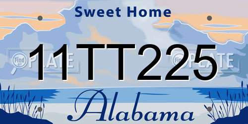 11TT225 Alabama License Plate