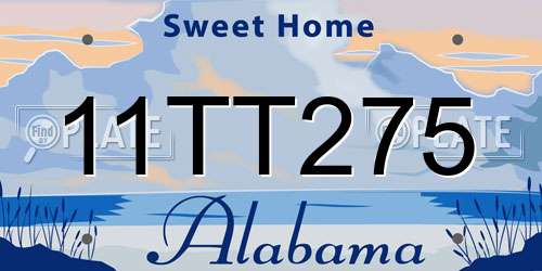 11TT275 Alabama License Plate