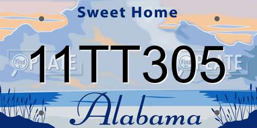 11TT305 Alabama License Plate