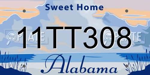 11TT308 Alabama License Plate