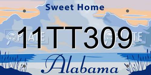11TT309 Alabama License Plate