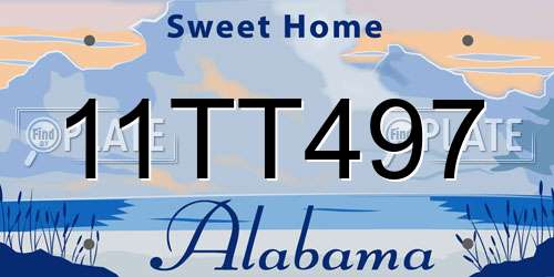 11TT497 Alabama License Plate