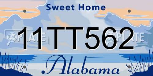 11TT562 Alabama License Plate