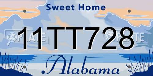 11TT728 Alabama License Plate