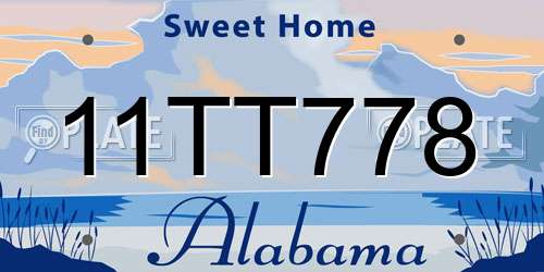 11TT778 Alabama License Plate
