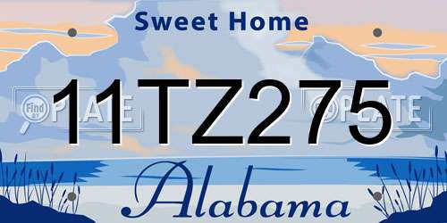 11TZ275 Alabama License Plate
