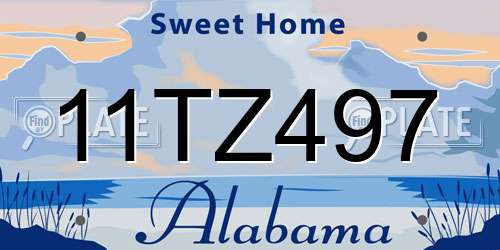 11TZ497 Alabama License Plate