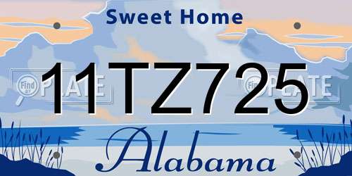 11TZ725 Alabama License Plate