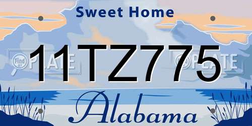 11TZ775 Alabama License Plate