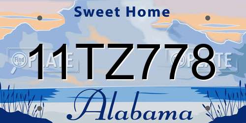 11TZ778 Alabama License Plate
