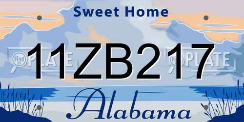 11ZB217 Alabama License Plate