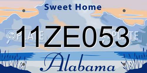 11ZE053 Alabama License Plate