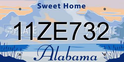 11ZE732 Alabama License Plate