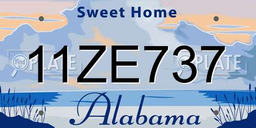 11ZE737 Alabama License Plate
