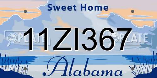 11ZI367 Alabama License Plate