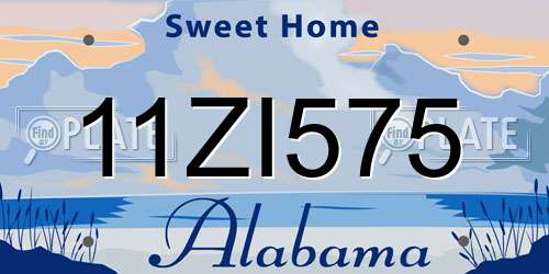 11ZI575 Alabama License Plate