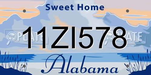 11ZI578 Alabama License Plate