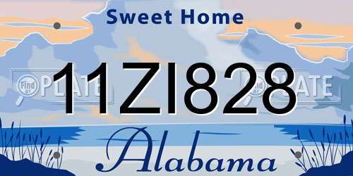 11ZI828 Alabama License Plate