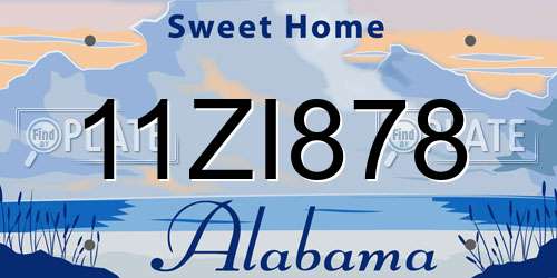 11ZI878 Alabama License Plate