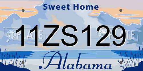 11ZS129 Alabama License Plate