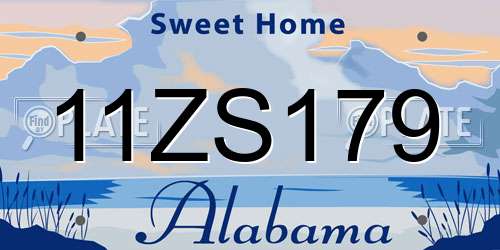11ZS179 Alabama License Plate