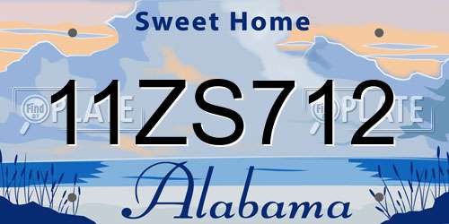 11ZS712 Alabama License Plate