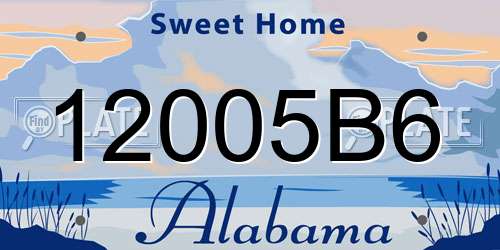 12005B6 Alabama License Plate