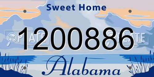 1200886 Alabama License Plate