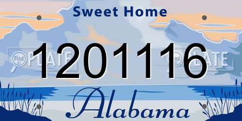 1201116 Alabama License Plate