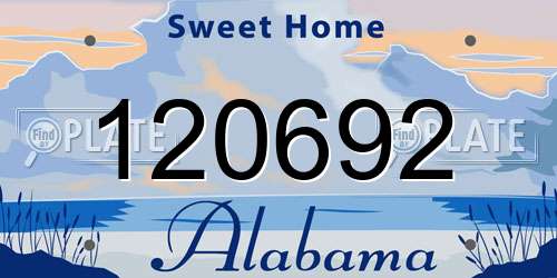120692 Alabama License Plate
